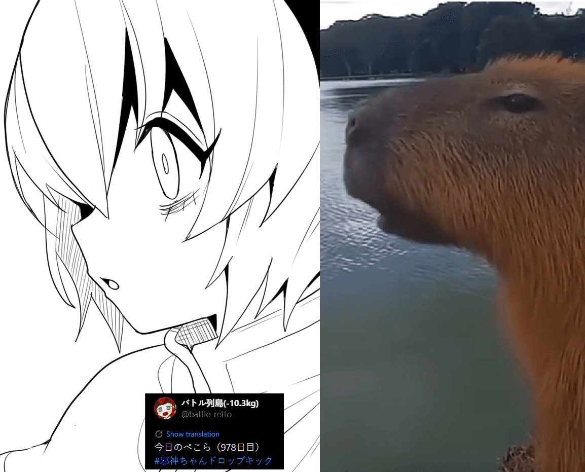 Pekora & Capybara identifiable Dropkick